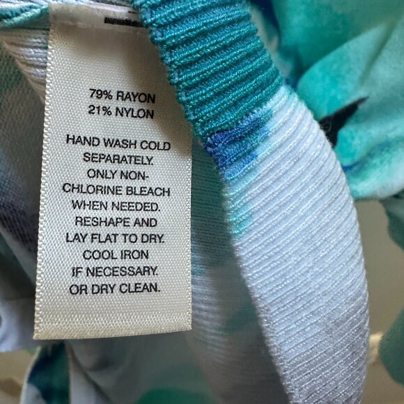 White House Black Market Turquoise Floral Jewel Snap Front Button Cardigan Sz S - Picture 5 of 6